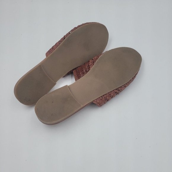 Sold/ Anthropologie Lily Leather Handwoven Mule Sandal in Cognac Size 10 - Picture 7 of 12
